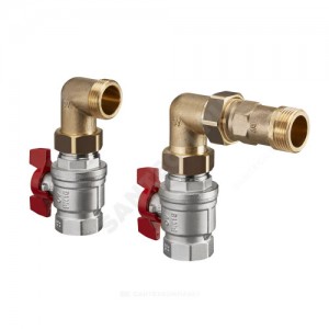 Комплект шаровых кранов латунь угловой бабочка Oventrop 1404780