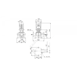 Насос ин-лайн с сухим ротором TP 200-160/4-A-F-A-BQQE PN16 3х380-415/660-690В/50 Гц Grundfos 97927159