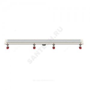 Лоток душевой с "сухим" затвором ТП-50 Дн 50 с нержавеющей решеткой 1000х66 вертикальный выпуск Татполимер 101200273