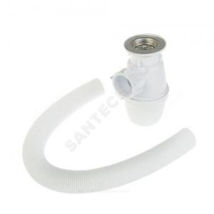 Сифон для кухонной мойки бутылочный Эконом 1 1/2"x40 с гофрой D=40мм литой выпуск с нержавеющей решёткой D=70мм Орио Е-40021