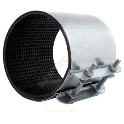 Хомут ремонтный односторонний сталь оц Ду 125 (Дн 130-139) L=162мм Сансфера 18103