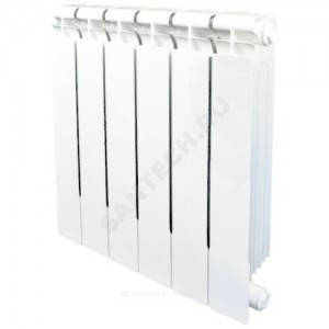 Радиатор биметаллический "САНТЕХПРОМ БМ" РБС 300 10 секций Qну=1210 Вт RAL 9010 (белый) Сантехпром