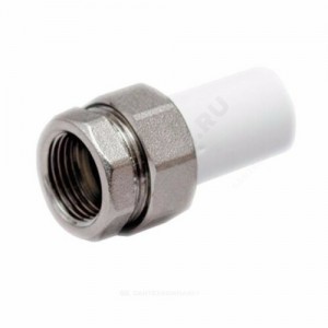 Муфта PP-R комбинированная разъемная белая наруж пайка/ВР Дн 20х1/2" RTP (РосТурПласт) 14281