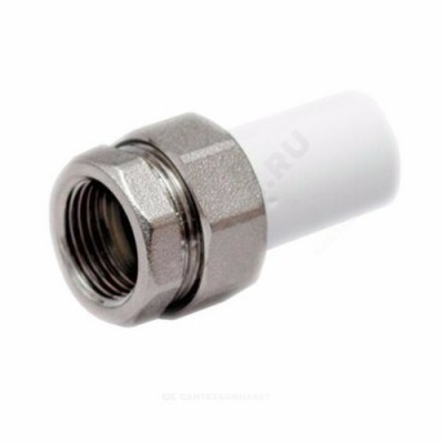 Муфта PP-R комбинированная разъемная белая наруж пайка/ВР Дн 32х1" RTP (РосТурПласт) 14283