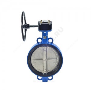 Затвор дисковый поворотный чугун Ду 300 Ру10/16 межфл с редуктором диск чугун манжета EPDM Китай