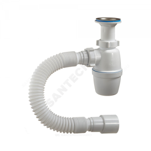 Сифон для умывальника/мойки бутылочный 1 1/2"x40 с гофрой 40х40/50 литой выпуск с нержавеющей решёткой D=70мм Орио А-40029