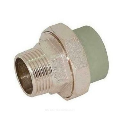 Муфта PP-R комбинированная разъемная серая НР Дн 20х1/2" RTP (РосТурПласт) 15519