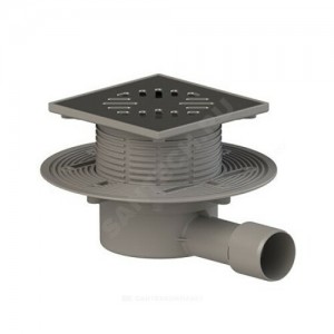 Трап регулируемый с поплавковым "сухим" затвором Дн 40/50 с нержавеющей решёткой 150х150мм горизонтальный выпуск Татполимер ТП-5612Ds