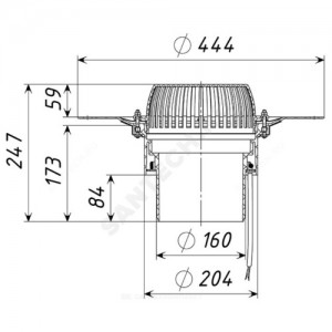 Воронка кровельная с вертикальным выпуском PP Дн 160 с листвоуловителем, прижимным фланцем из нержавеющей стали, электрообогревом Татполимер ТП-01.160-Э