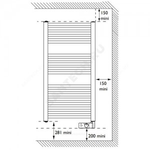 Полотенцесушитель электрический сталь Лесенка 500 Вт 1248х400мм 22П ТЭН справа белый 2012 Atlantic 850308