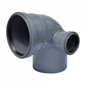 Отвод PP-H с выходом правый серый Дн 110х50х87гр б/нап в/к VALFEX 23122150 Отвод PP-H с выходом правый серый Дн 110х50х87гр б/нап в/к VALFEX 23122150