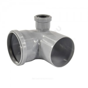 Отвод PP-H с выходом правый серый Дн 110х50х87гр б/нап в/к VALFEX 23122150 Отвод PP-H с выходом правый серый Дн 110х50х87гр б/нап в/к VALFEX 23122150