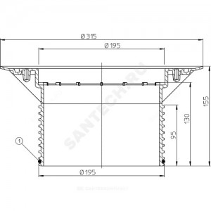 Элемент надставной для трапов D=195мм HL HL618 Элемент надставной для трапов D=195мм HL HL618