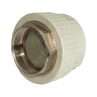 Муфта PP-R комбинированная под ключ серая ВР Дн 50х1 1/2" RTP (РосТурПласт) 10941