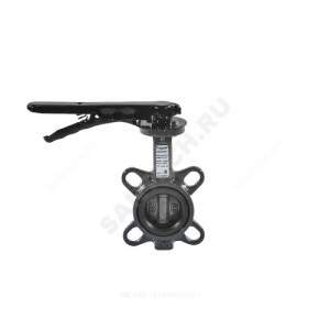 Затвор дисковый поворотный чугун ЗДМ Ду 100 Ру16 межфл с рукояткой диск чугун манжета EPDM Ридан 082X4003