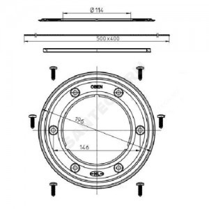Фланец для трапов 196х114мм с полотном из термопластичного эластомера 400х500мм HL HL83.M Фланец для трапов 196х114мм с полотном из термопластичного эластомера 400х500мм HL HL83.M