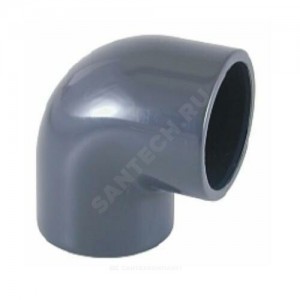 Отвод ПВХ серый под клеевое соед Дн 75х90гр Ру16 напорный EFFAST RDRGOD0750