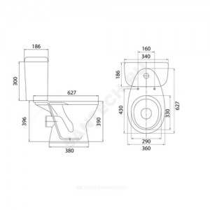 Унитаз-компакт PRO белый нижний подвод горизонт/выпуск 1/реж полипропилен Santeri 1.P215.5.S00.00B.F