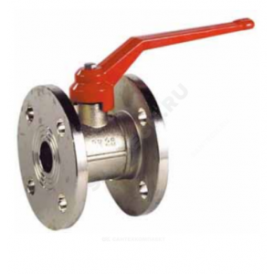 Кран шаровой латунь никель BS1240 Ду 100 Ру16 фл полнопроходной рычаг красный Tecofi BS1240-0100