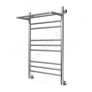 Полотенцесушитель водяной нерж сталь Лесенка Ду 25 (1") НР с полочкой 600х500мм 8П нижнее подключение в/к соединитель (1"х3/4") Элит-Классик Элит-Металл В-36-12