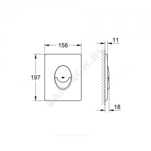 Кнопка для подвесного унитаза Skate Air хром Grohe 38505000.