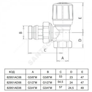 Клапан ручной регулировки для радиатора 951 Ду 15 Ру10 ВР угловой штуцер с герметичной прокладкой Icma 82951AD06