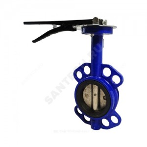 Затвор дисковый поворотный чугун Ду 200 Ру10/16 межфл с рукояткой диск чугун манжета EPDM Китай