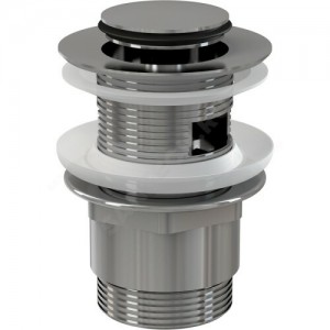 Клапан донный для умывальника латунь 1 1/4" с переливом, хром слив "клик-клак", пробка D=37мм Alca Plast A39