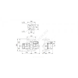 Насос циркуляционный с мокрым ротором UPSD 32-100 F PN10 сдвоенный 1х230В/50 Гц Grundfos 95906484
