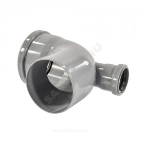 Отвод PP-H с выходом фронтально-тыльный серый Дн 110х50х87гр б/нап в/к VALFEX 23124150 Отвод PP-H с выходом фронтально-тыльный серый Дн 110х50х87гр б/нап в/к VALFEX 23124150