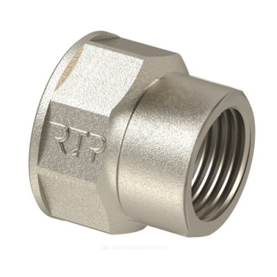 Муфта латунь никель переходная Ду 50х32 (2"х1 1/4") ВР RTP (РосТурПласт) 29280