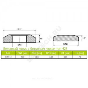 Люк бетон тип 425 с бетонным конусом Ostendorf 635512
