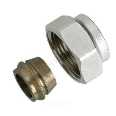 Соединитель латунь для медных труб Дн 10х3/4" обжим/ВР под евроконус Danfoss 013G4120