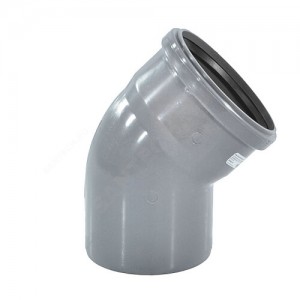 Отвод PP-H серый Дн 50х45гр б/нап в/к VALFEX 20102050 Отвод PP-H серый Дн 50х45гр б/нап в/к VALFEX 20102050