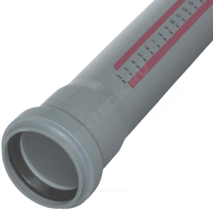 Труба PP-H с раструбом серая HT HTEM Дн 125х3,1 б/нап L=1,0м в/к Ostendorf 116040