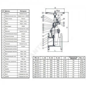 Задвижка чугун Passage V GV-01/F Ду 200 Ру16 до +120 фл с контроллером положения открыто-закрыто DINARM