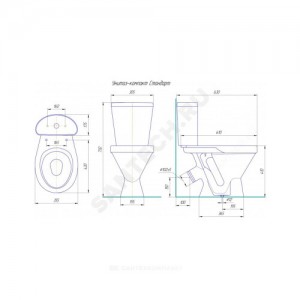Унитаз-компакт Стандарт белый нижний подвод косой выпуск 1/реж полипропилен Rosa (Кировская керамика)