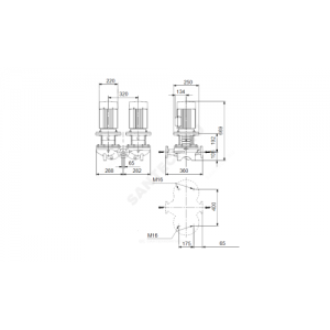 Насос ин-лайн с сухим ротором TPD 65-250/2-A-F-B-BAQE PN16 сдвоенный 3х380-415В/50 Гц Grundfos 98742369