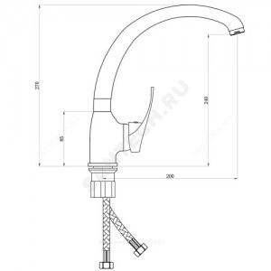 Смеситель для кухонной мойки серия Дача В-серия ручка сбоку одноручный Славен СЛ-ОД-В22