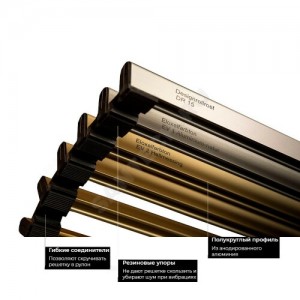 Решетка продольная B=410мм H=15мм алюминий шаг 10 мм цвет по Decor-r Mohlenhoff DL15.410-16 Decor-r