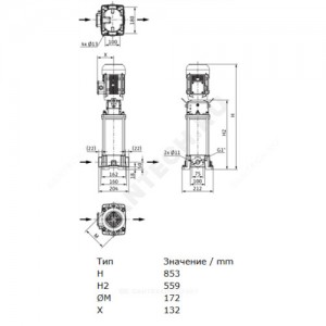 Насос многоступенчатый вертикальный HELIX FIRST V 412-5/16/E/S/400-50 PN16 3х400В/50 Гц Wilo 4201103
