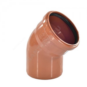 Отвод НПВХ с раструбом коричневый Дн 125х45гр б/нап в/к KGB Ostendorf 221220 Отвод НПВХ с раструбом коричневый Дн 125х45гр б/нап в/к KGB Ostendorf 221220