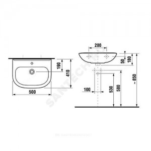 Умывальник подвесной Deep by Jika (Olymp) 50 белый Jika 8.1061.1.000.104.9