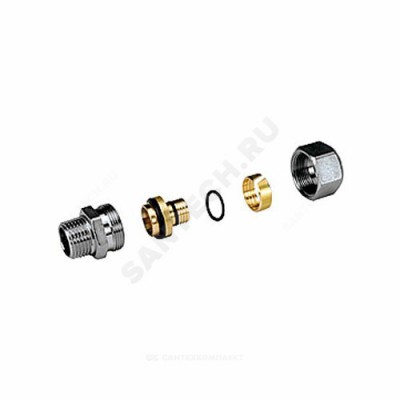 Муфта МП латунь хром Дн 18х2,0х1/2" НР R187M Giacomini R187MX057