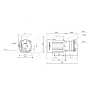 Насос многоступенчатый горизонтальный CM-A 1-2 AQQE PN10 3х220-240/380-415В/50 Гц Grundfos 97516558
