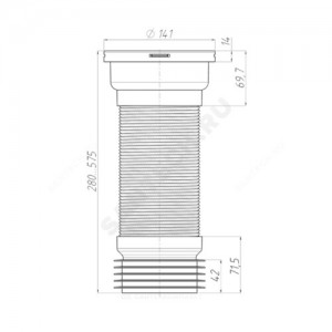 Гофра для унитаза армированная 110мм L=260-560мм для чугунных труб АНИ Пласт K928 Гофра для унитаза армированная 110мм L=260-560мм для чугунных труб АНИ Пласт K928