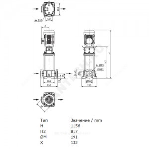 Насос многоступенчатый вертикальный HELIX FIRST V 614-5/25/E/S/400-50 PN16 3х400В/50 Гц Wilo 4201162