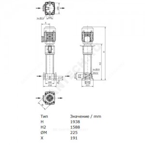 Насос многоступенчатый вертикальный HELIX FIRST V 630-5/30/E/KS/400-50 PN30 3х400В/50 Гц Wilo 4201176