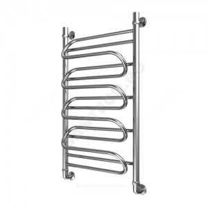 Полотенцесушитель водяной нерж сталь Лесенка Ду 25 (1") НР 400х1000мм 5П нижнее подключение в/к соединитель (1"х3/4") Элегия Элит-Металл В-30-03