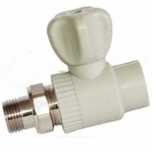 Кран PP-R шаровой серый НР Дн 20х1/2" прямой для радиатора RTP (РосТурПласт) 27903